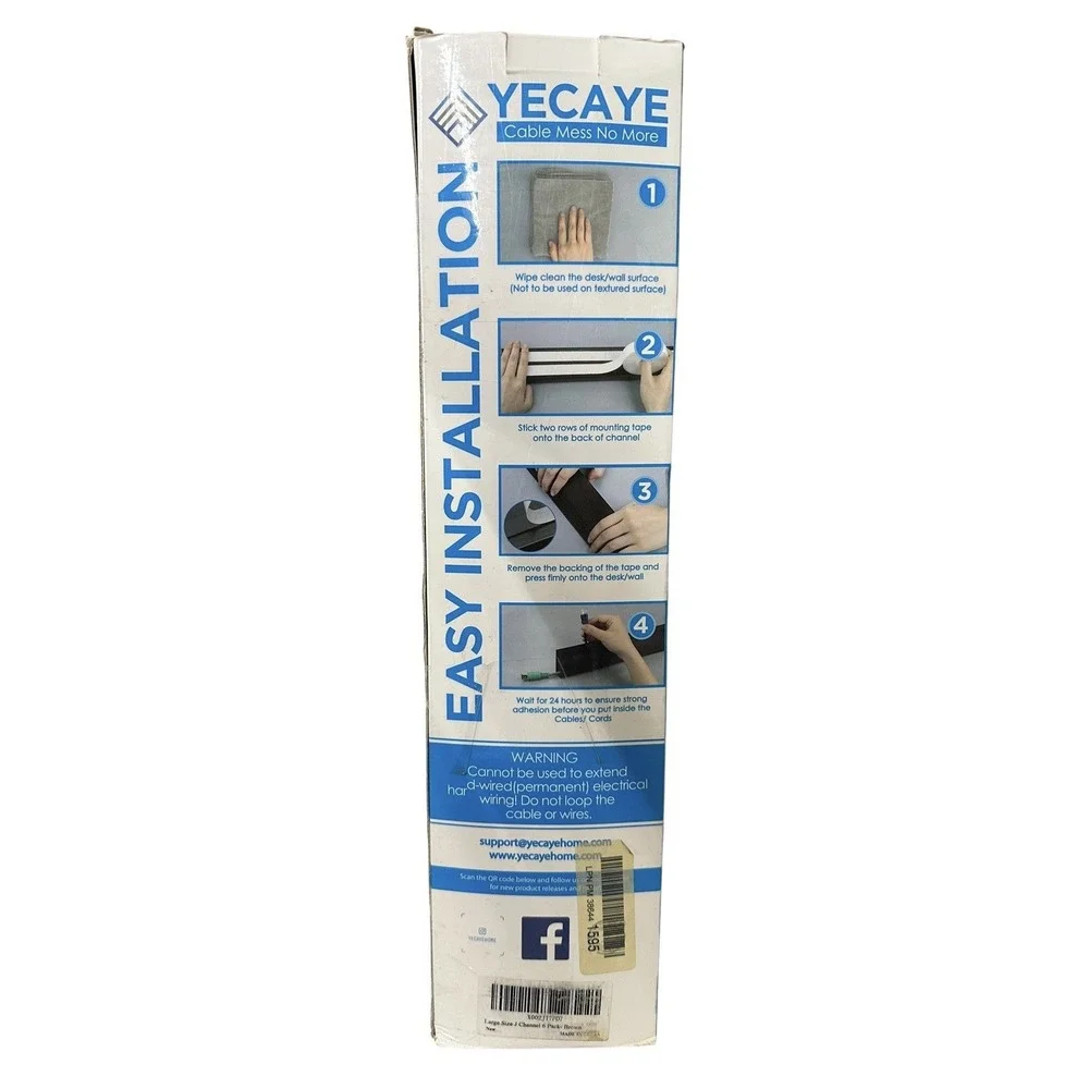 Cable Management Yecaye 7.8' J Channel Cable Raceway Cable‎ Management Kit